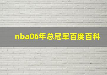 nba06年总冠军百度百科