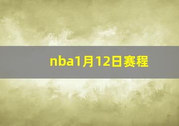 nba1月12日赛程