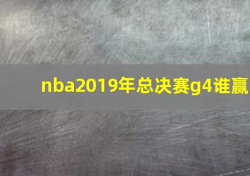 nba2019年总决赛g4谁赢