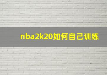 nba2k20如何自己训练