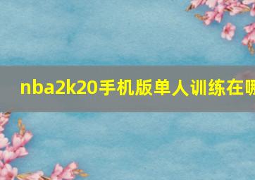 nba2k20手机版单人训练在哪