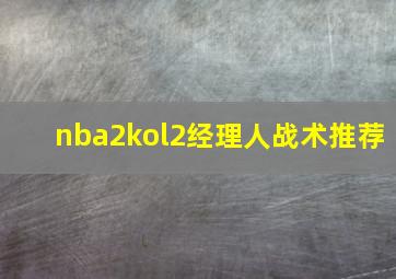 nba2kol2经理人战术推荐