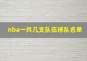 nba一共几支队伍球队名单