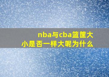 nba与cba篮筐大小是否一样大呢为什么