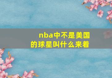 nba中不是美国的球星叫什么来着