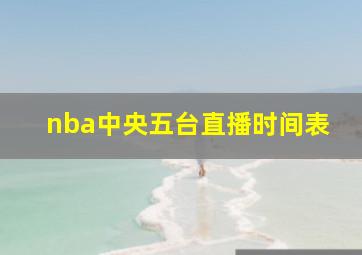 nba中央五台直播时间表