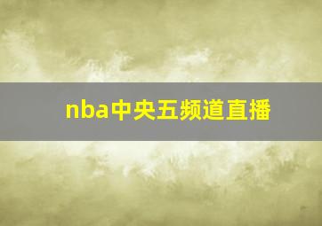 nba中央五频道直播