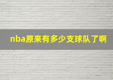 nba原来有多少支球队了啊