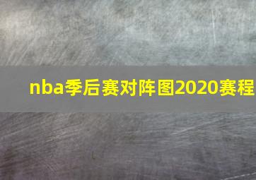 nba季后赛对阵图2020赛程