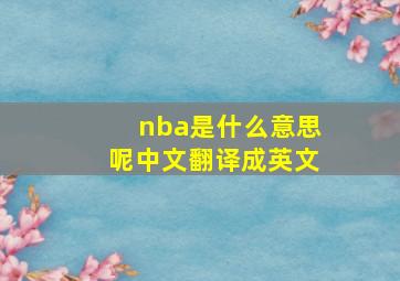 nba是什么意思呢中文翻译成英文