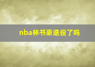 nba林书豪退役了吗