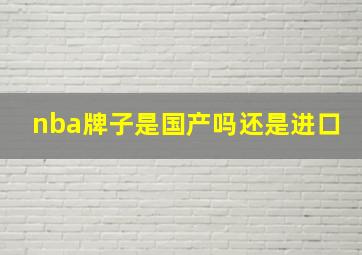 nba牌子是国产吗还是进口