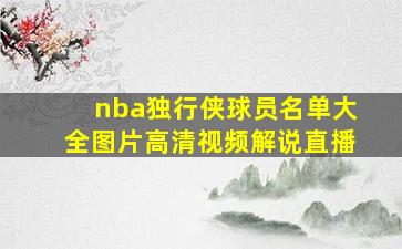 nba独行侠球员名单大全图片高清视频解说直播