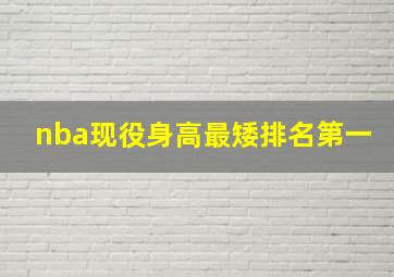 nba现役身高最矮排名第一