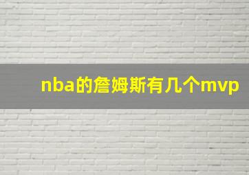 nba的詹姆斯有几个mvp