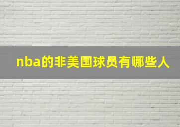 nba的非美国球员有哪些人