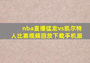 nba直播猛龙vs凯尔特人比赛视频回放下载手机版