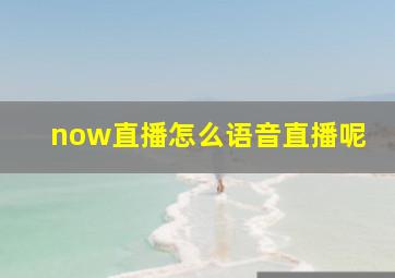 now直播怎么语音直播呢