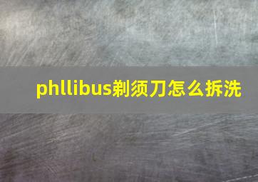 phllibus剃须刀怎么拆洗