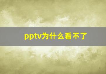 pptv为什么看不了