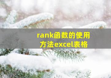 rank函数的使用方法excel表格