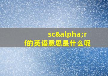 scαrf的英语意思是什么呢