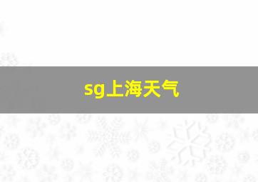 sg上海天气