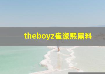 theboyz崔澯熙黑料