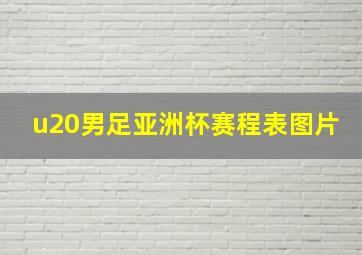 u20男足亚洲杯赛程表图片