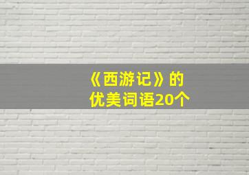 《西游记》的优美词语20个