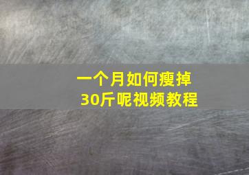 一个月如何瘦掉30斤呢视频教程