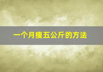 一个月瘦五公斤的方法