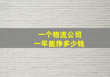 一个物流公司一年能挣多少钱