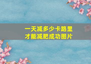 一天减多少卡路里才能减肥成功图片