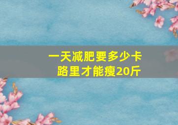 一天减肥要多少卡路里才能瘦20斤