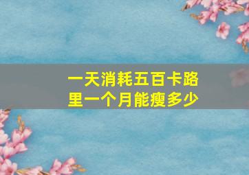 一天消耗五百卡路里一个月能瘦多少