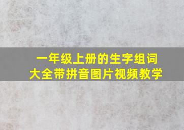 一年级上册的生字组词大全带拼音图片视频教学