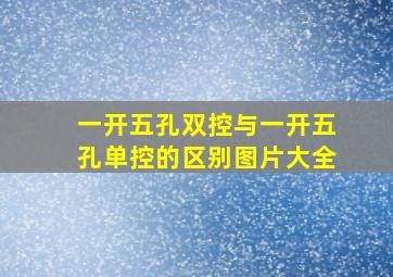 一开五孔双控与一开五孔单控的区别图片大全