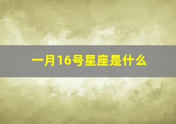 一月16号星座是什么