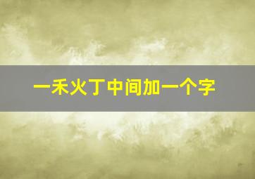 一禾火丁中间加一个字