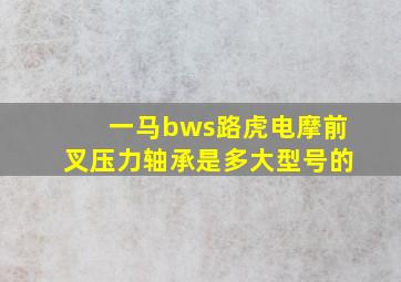 一马bws路虎电摩前叉压力轴承是多大型号的