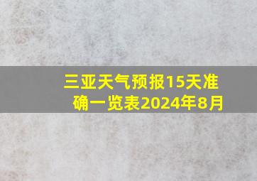 三亚天气预报15天准确一览表2024年8月