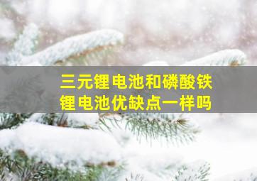 三元锂电池和磷酸铁锂电池优缺点一样吗