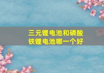 三元锂电池和磷酸铁锂电池哪一个好