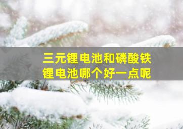 三元锂电池和磷酸铁锂电池哪个好一点呢