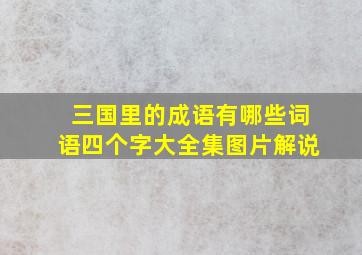 三国里的成语有哪些词语四个字大全集图片解说