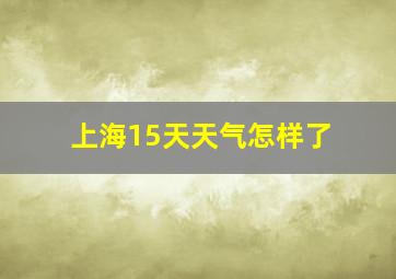 上海15天天气怎样了