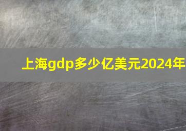 上海gdp多少亿美元2024年