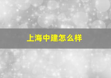 上海中建怎么样