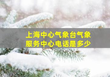 上海中心气象台气象服务中心电话是多少